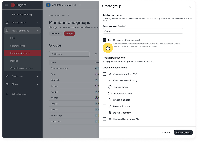 Group-level notification configuration