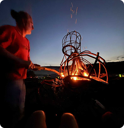 Bonfire at a festival