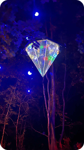 Glowing light art at a festival