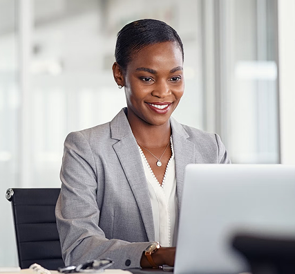 Board administrator at a laptop