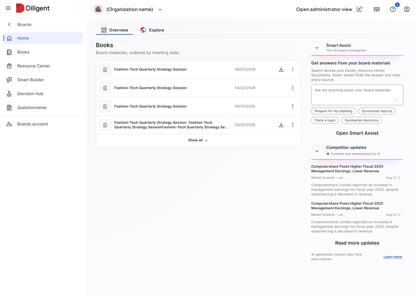 Director home page exploration, version 2