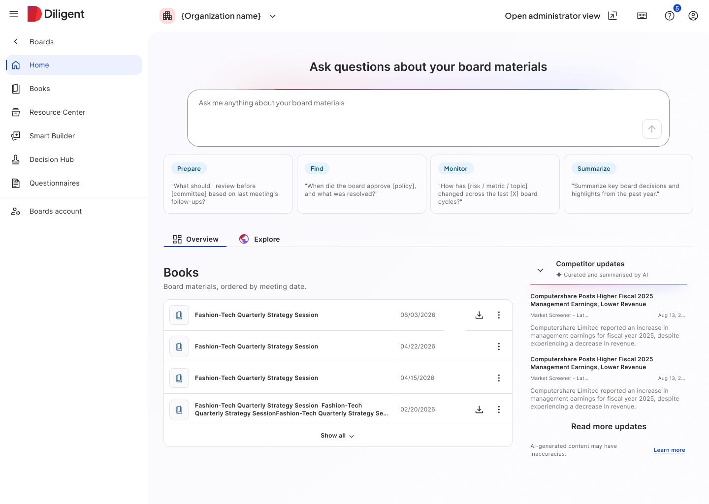 Director home page exploration, version 3