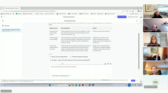 Remote user-testing session on the GovernAI Assistant prototype