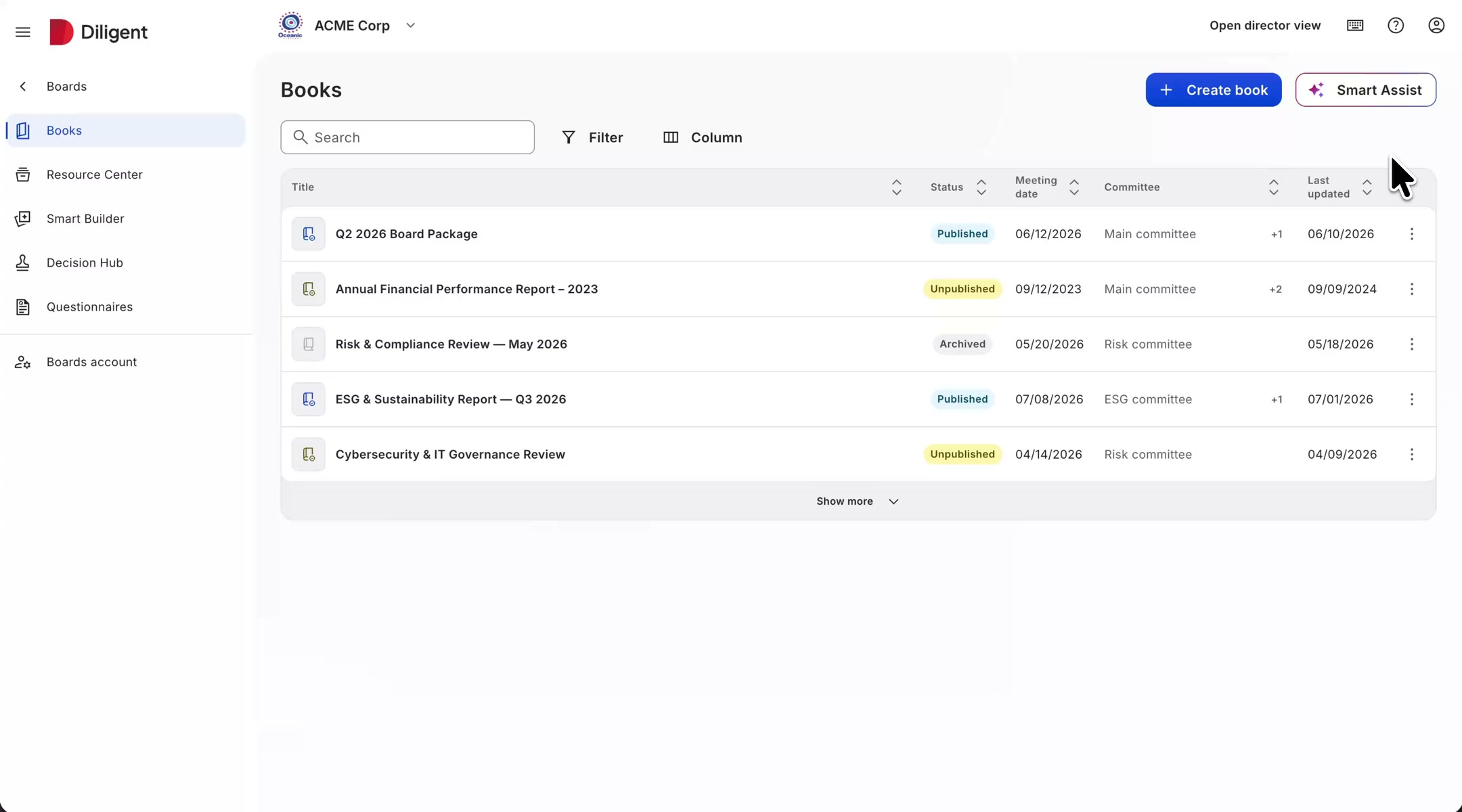 Smart Assist: full-screen answer with inline citations and a source list